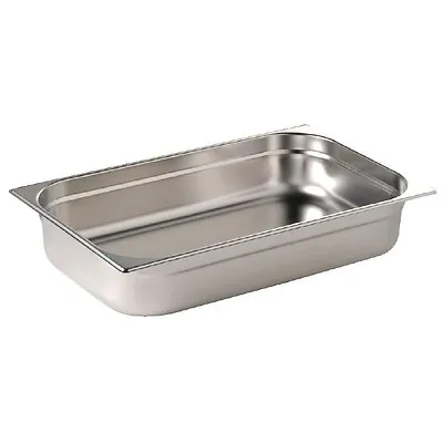 Gastronorm 1/1 Stainless Steel Containers Bain Marie Food Pan FREE DELIVERY • £14.58