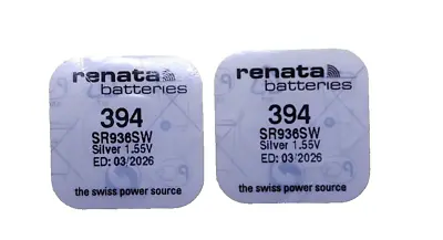 2pcs X ORIGINAL RENATA 394 - SR936SW SilverOxide1.55v Batteries • $6.95