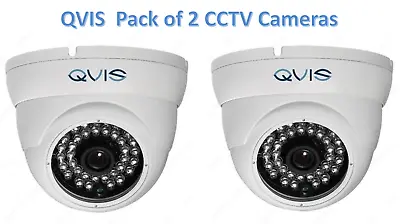 Pack Of 2 QVIS 5MP Fixed Lens Eyeball Dome CCTV Camera 36pcs IR - WHITE 3 Years • £145