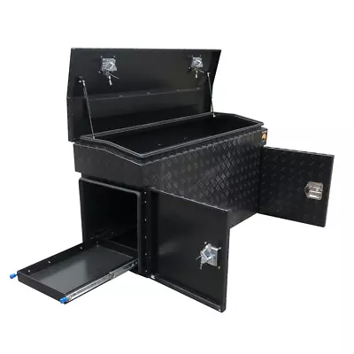 140 X 50 X 80cm Black Aluminium Ute Toolbox Webber BBQ Fridge Slide Tool Box • $1300