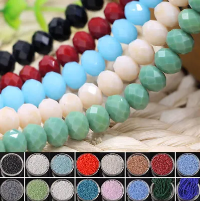 Lots Wholesale Rondelle Faceted Crystal Glass Loose Spacer Beads 3/4/6/8/10mm • $2.25