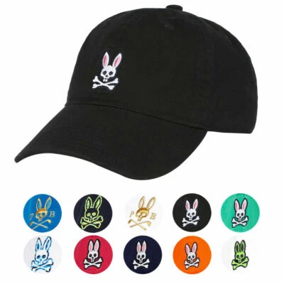 $33.94 • Buy Psycho Bunny Men's Cotton Embroidered Strapback Sports Baseball Cap Hat