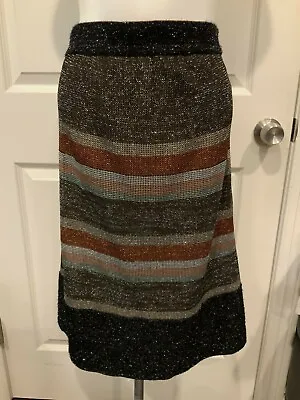 Missoni Multicolor Metallic Shimmer Striped Pencil Skirt Size 0 (US) 36 (IT) • $70.31
