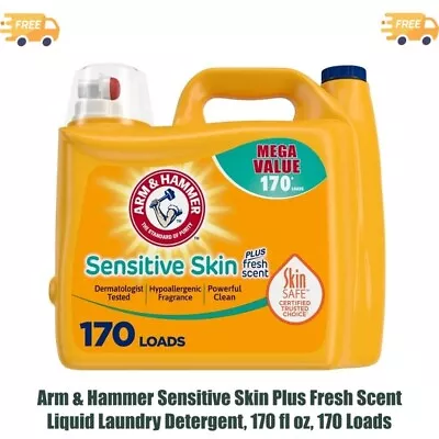 170 Fl Oz 170 Load. Arm & Hammer Sensitive Skin Plus Fresh Scent Liquid Laundry • $12.27