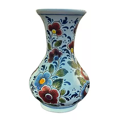 Oud Delft Holland HP Polychrome Vase 4 5/8  Excellent • $12.99