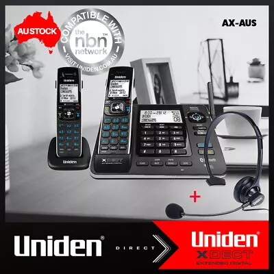 Uniden – Xdect8355+1 Twin H-set Phone + Answering Machine Bt Usb + Headset • $179.90