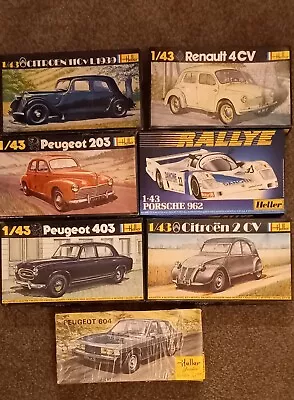 7 X Model Kits - 1/43 Cars - Job Lot - Heller • £35