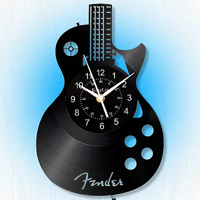 Music Wall Clock Guitar Vinyl Wall Clock12” 7 LED Color Art Night Light Home De • $56.30