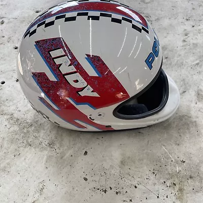 Vintage Polaris Indy Snowmobile Helmet Red White And Blue Large • $70