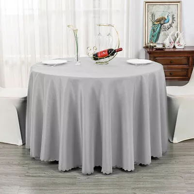 Solid Round Polyester Tablecloth Wedding Hotel Party Banquet Events Decoration • $11.11