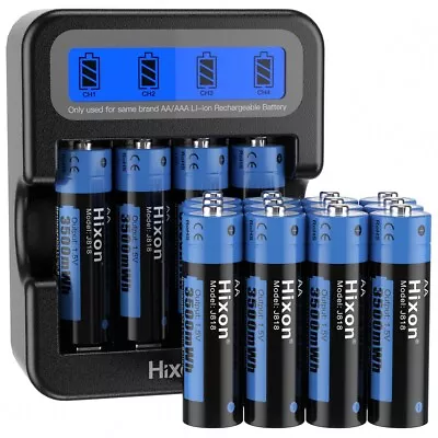 Hixon 1.5V AA Lithium Rechargeable Batteries 3500mWh AA Batteries For Blink Lot • $28.47