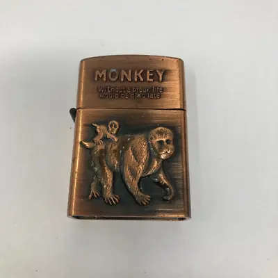 MONKEY Without A Break Life Would Be Desolate Vintage Copper Brass Lighter • $15.99