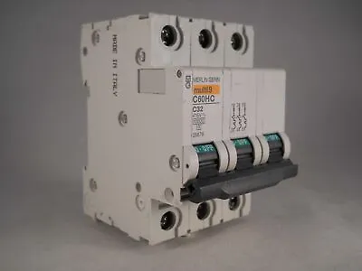 Merlin Gerin MCB 32 Amp Triple Pole 3 Phase Breaker Type C 32A C60HC332 25676 • £24.95