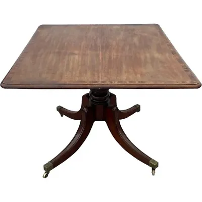 Antique English Georgian Style Rosewood Mahogany Tilt-Top Table C. 1850 • $1250