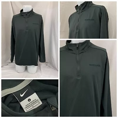 Michigan State Pullover L Gray Nike 1/4 Zip 100% Poly Long Sleeve YGI V1-391 • $26.99