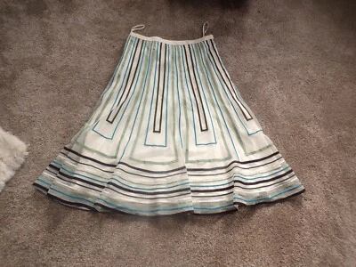 £4.99 • Buy Coast Ladies Skirt With Netting And Colourful Ribbon Stripes, Size 10.