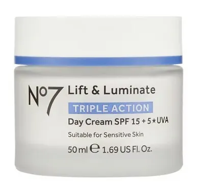 Boots No 7 Lift And Luminate SPF15 Triple Action Day Cream Moisturiser 50 Ml • £17.45