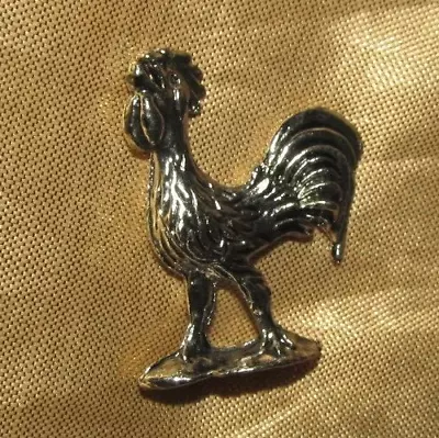 VINTAGE PEWTER/METAL  -  CROWING ROOSTER FIGURINE With BASE - NEW • $7.77