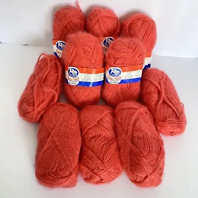 10 Vintage Lana Moro Flurri Yarn Skeins Brushed Acrylic 1oz 93yd Each Orange 224 • $29.95