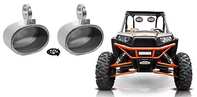 2 Rockville MAC69S 6x9  360° Degree Swivel Chrome Tower Speaker Pods RZR/ATV/UTV • $168.95