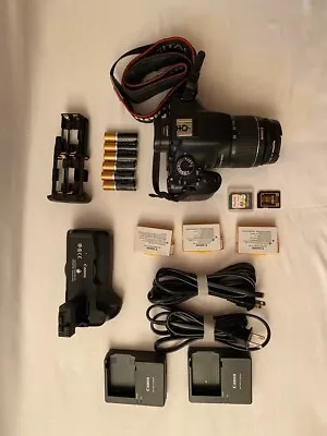 Canon Eos Rebel T3i Dslr Camera 18-55 Lens Chargers Battery Grip • $400