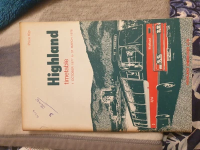 £5 • Buy Highland Scottish Omnibuses Vintage Timetable 1977