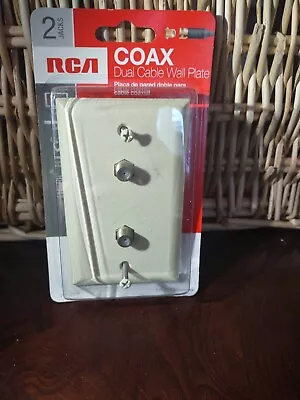 RCA Coax Dual Cable Wall Plate 2 Jack's • $12.88