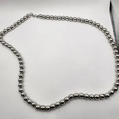 Vintage Monet Necklace Silver Tone Ball Chain Heavy 22   • $32.85