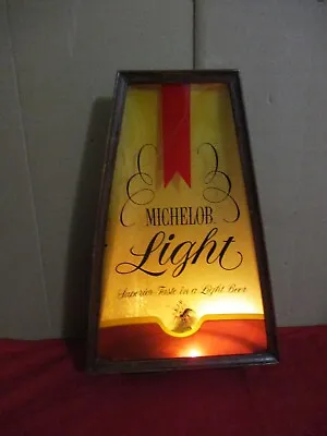 Vintage 1970's Michelob Light Superior Taste Hanging Lighted Bar Sign 16  Tall • $101.89