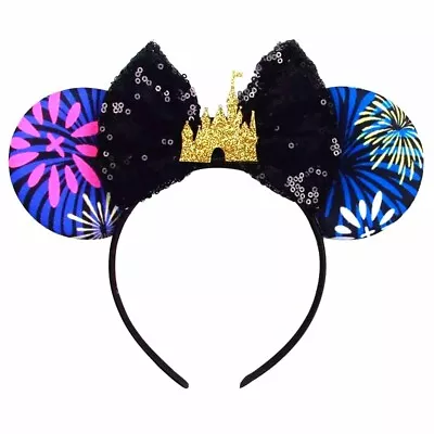 Disney Minnie The Main Attraction Castle Ears Headband Mickey Fireworks HANDMADE • $9.99