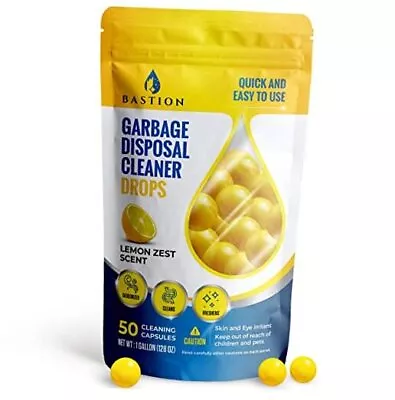 Garbage Disposal Cleaner And Deodorizer Drops- [[50-Count]] Zest Scented Lemon • $33.51