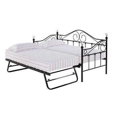 Florence Day Bed & Trundle In Black Or White 3ft Brand New Free Delivery • £40