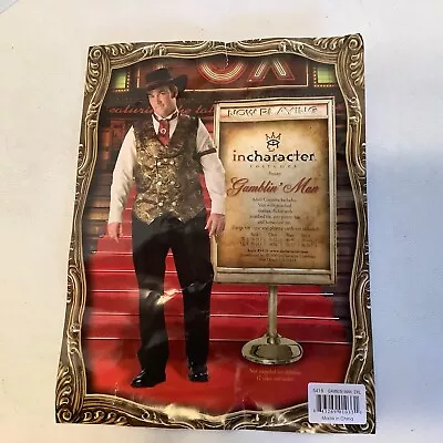 Incharacter Gamblin Man Costume Wild West Saloon Poker Player Halloween Size 2XL • $24.99