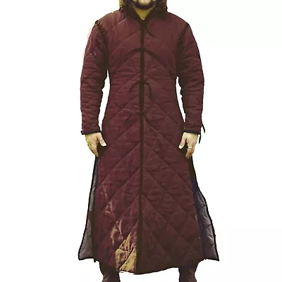 Gambeson Medieval Long Coat Aketon Thick Padded Jacket Armor Costume Sca Dress • $84