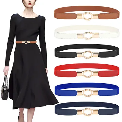 £4.99 • Buy Lady Slim Fashion Waist Belt Dress Access Thin Skinny PU Leather Belt For Women