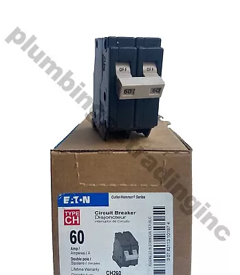 Eaton 60 Amp 2-Pole CH260 PlugOn Mount Type CH Circuit Breaker Cutler Hammer UL • $45