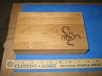 Vtg Nos Dominoes Game Wood Box Scorpion Logo Red Marblelike Marble Like • $16.99