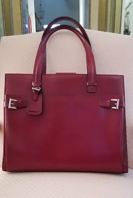 Franklin Covey Deep Red Leather Tote/Laptop/iPad Carrier W/Wristlet New-Defects • $89.90