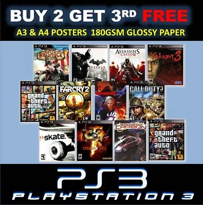 Playstation 3 PS3 Game Posters Collection  A3 A4 180gsm Poster Prints • £5