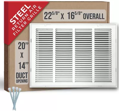 20 W X 14 H [Duct Opening Size] Steel Return Air Filter Grille [Removable Door]  • $66.99