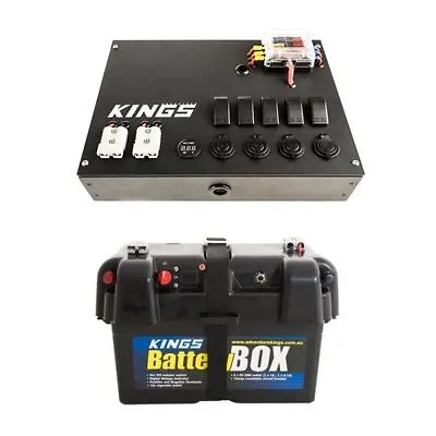 Adventure Kings 12V Control Box + Deep Cycle Battery Box 2x USB & Cig Socket • $193.95