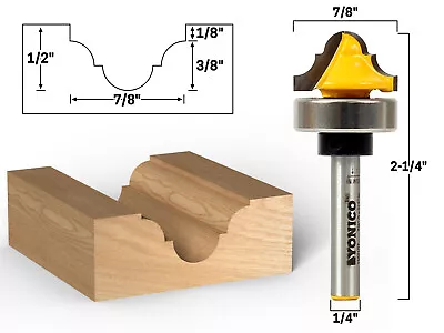 3/16  Radius Double Roman Ogee Groove Router Bit - 1/4  Shank - Yonico 13021qt • $14.95