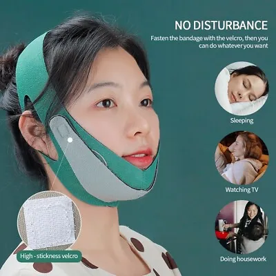 Face Lift Up Slimming Belt Thin V Face Mask Double Chin Facial Shaper Massager • £3.11