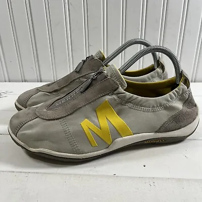 Merrell J57452 Lorelei Zip-Front Walking Shoes Grey Ice Yellow Women's Size US 9 • $17.50