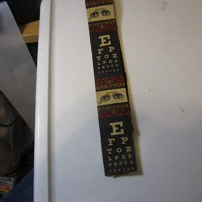 Vintage Rooster Brand Mens Tie Novelty  SEING EYE CHART TIE 2 INCH WIDE GREAT • $40.75