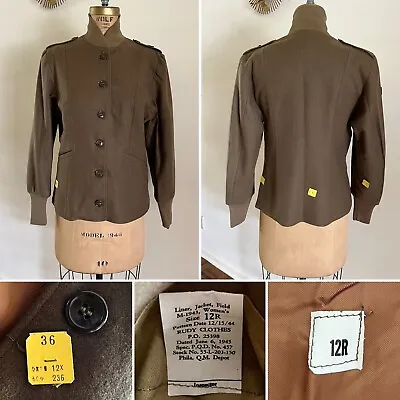 NOS Vtg 1940s WWII US Army Women’s WAC Field Jacket Liner DEADSTOCK CUTTER TAGS • $300