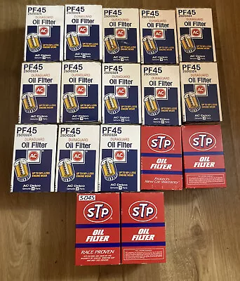 Lot Of 17 Vintage NOS AC Delco GM Oil Filter PF 45 1980s 90s STP S-045 USA • $14.95