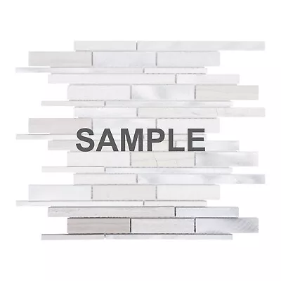 Taupe Gray White Oak Marble Stone Aluminum Metallic Mosaic Tile Wall Backsplash • $3.99