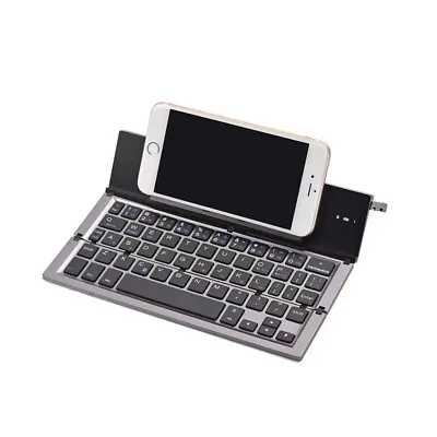 Supportable Rechargeable Foldable Wireless Bluetooth Keyboard For PC Ipad Mac • $41.05