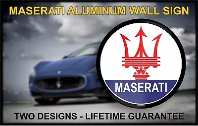 Maserati Metal Garage Wall Sign - 2 Original Designs • $22.95